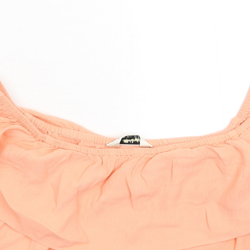 Miss Selfridge Womens Orange   Basic T-Shirt Size 10