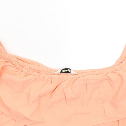 Miss Selfridge Womens Orange   Basic T-Shirt Size 10