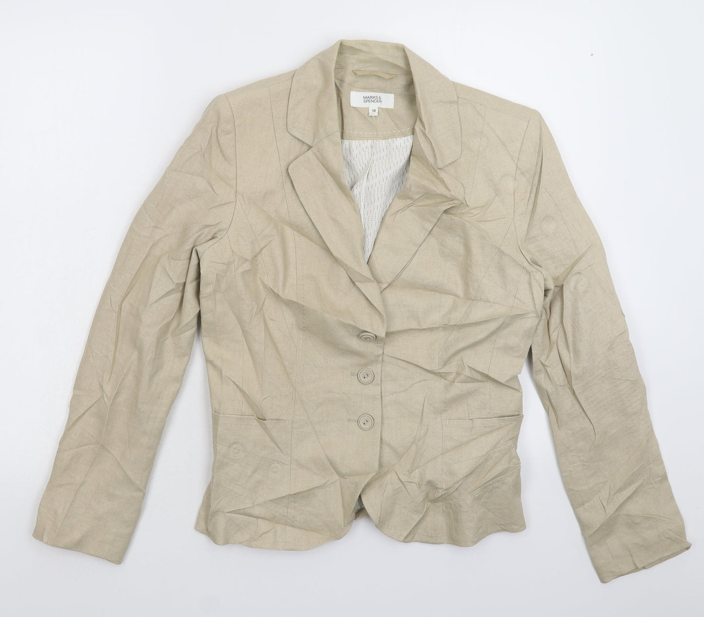 Womens UK Size 10 Marks and Spencer Regular Grey Blazer