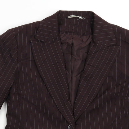 George Womens Grey Striped  Jacket Suit Jacket Size 10