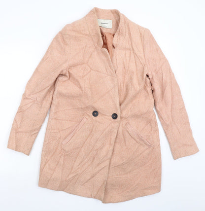 Womens UK Size S Stradivarius Beige Pea Coat