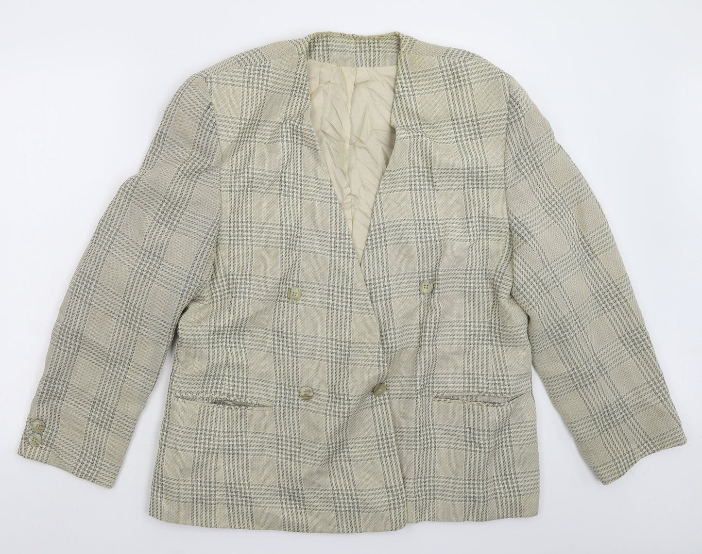 St Michael Womens Beige Check  Jacket Suit Jacket Size 14