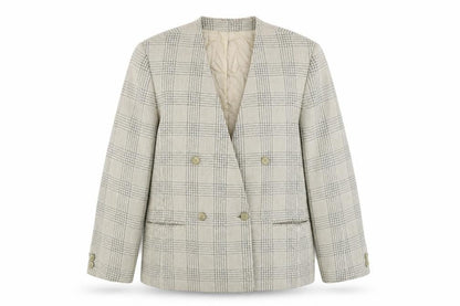 St Michael Womens Beige Check  Jacket Suit Jacket Size 14