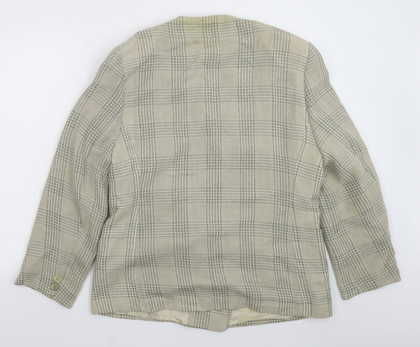 St Michael Womens Beige Check  Jacket Suit Jacket Size 14