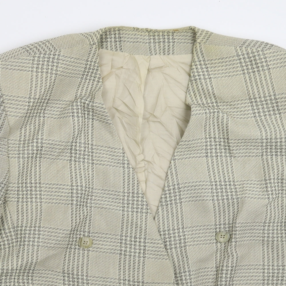 St Michael Womens Beige Check  Jacket Suit Jacket Size 14