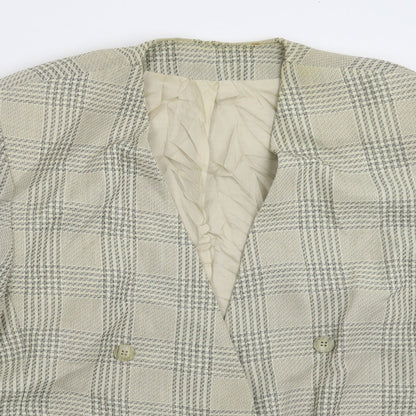 St Michael Womens Beige Check  Jacket Suit Jacket Size 14