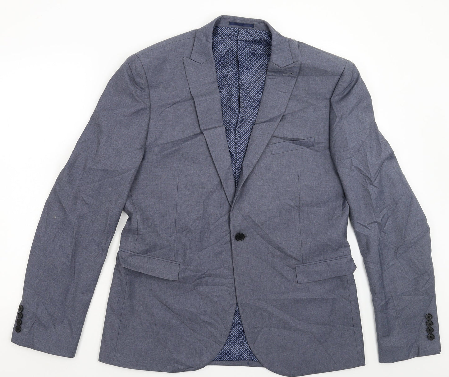 Mens UK Size 44 Karl Jackson Regular Blue Suit Jacket