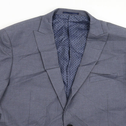 Mens UK Size 44 Karl Jackson Regular Blue Suit Jacket