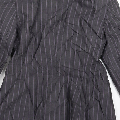 Luis Civit Womens Grey Striped  Jacket Suit Jacket Size 8