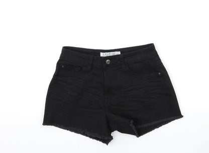 Denim & Co. Womens Black  Denim Cut-Off Shorts Size 10