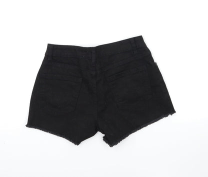 Denim & Co. Womens Black  Denim Cut-Off Shorts Size 10