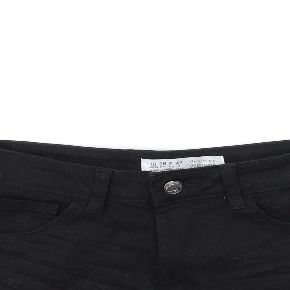 Denim & Co. Womens Black  Denim Cut-Off Shorts Size 10