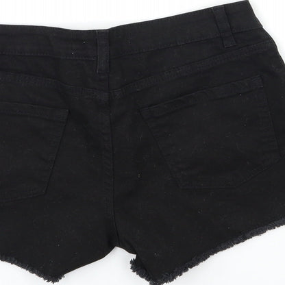 Denim & Co. Womens Black  Denim Cut-Off Shorts Size 10