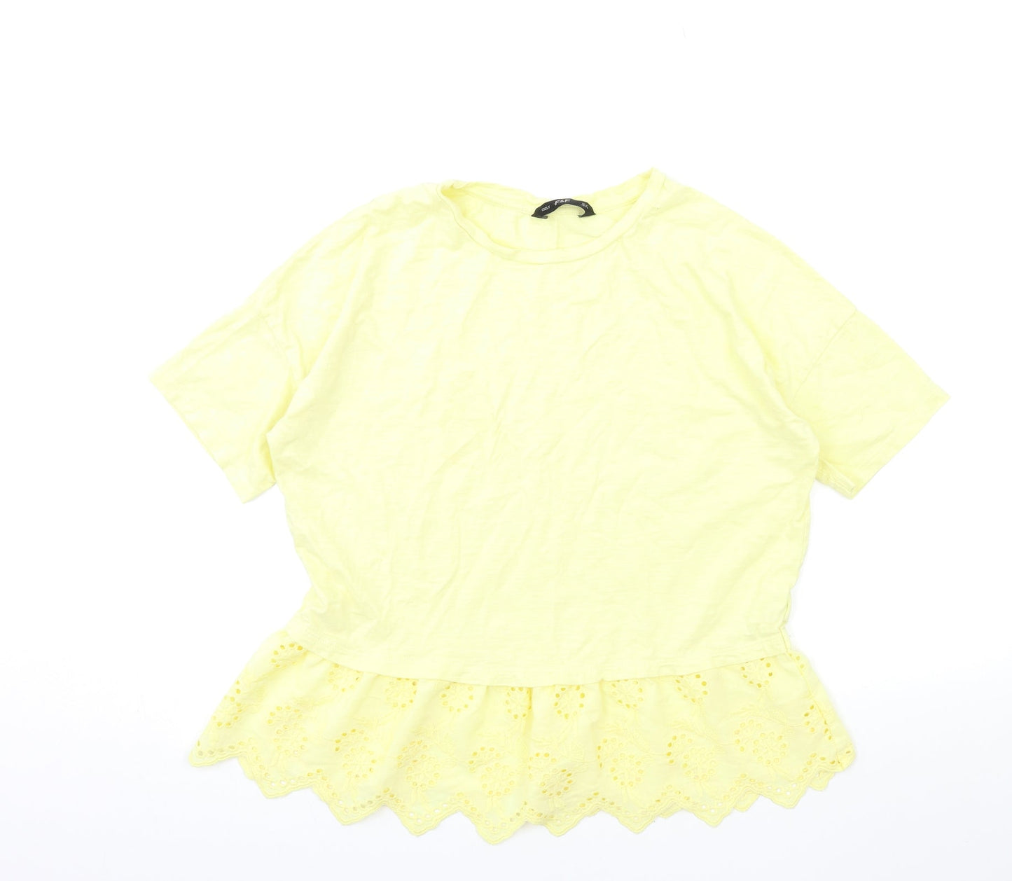 F&F Womens Yellow   Basic T-Shirt Size 12