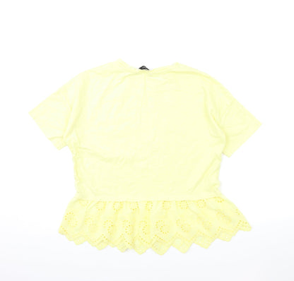 F&F Womens Yellow   Basic T-Shirt Size 12