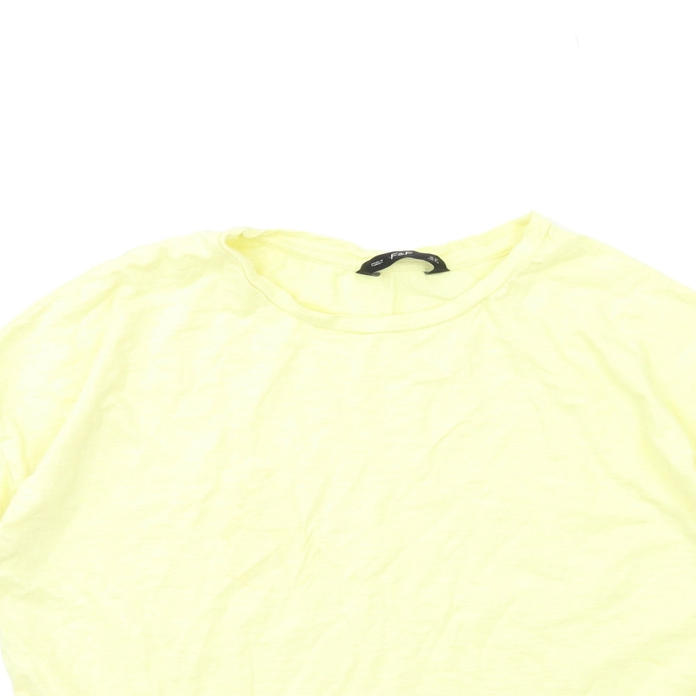 F&F Womens Yellow   Basic T-Shirt Size 12