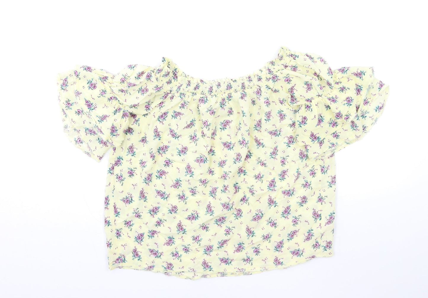 Womens UK Size 10 New Look Yellow Basic Blouse