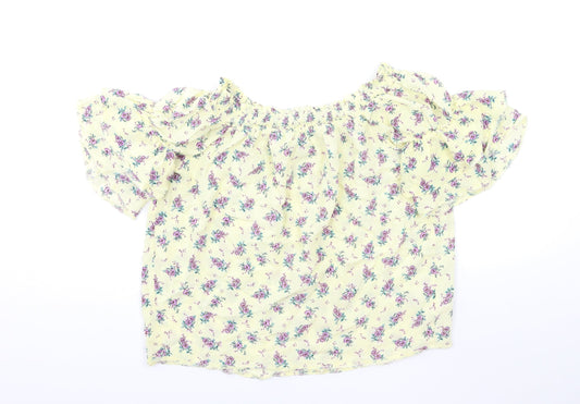 Womens UK Size 10 New Look Yellow Basic Blouse