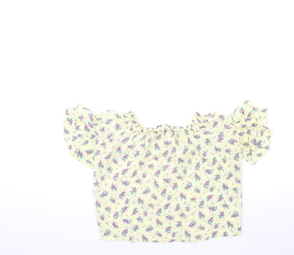 Womens UK Size 10 New Look Yellow Basic Blouse