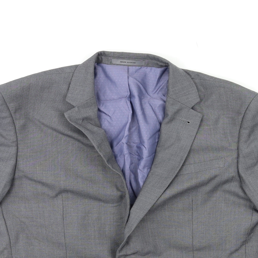 Mens UK Size 40 Cedar Wood State Regular Grey Suit Jacket