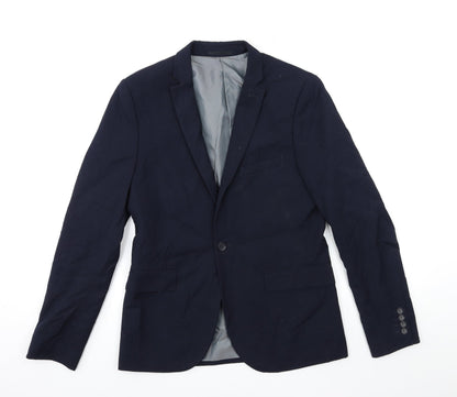 Mens UK Size 38 Topman Regular Blue Suit Jacket