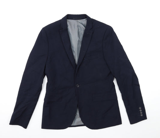 Mens UK Size 38 Topman Regular Blue Suit Jacket