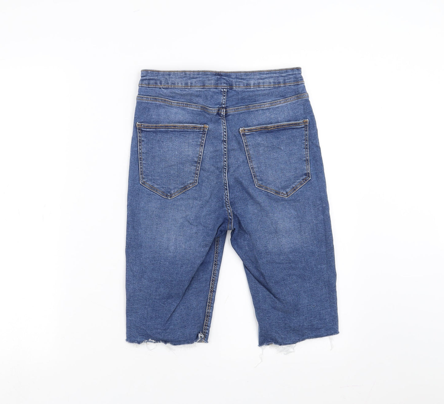 Stradivarius Womens Blue  Denim Cut-Off Shorts Size 8 - distressed hem