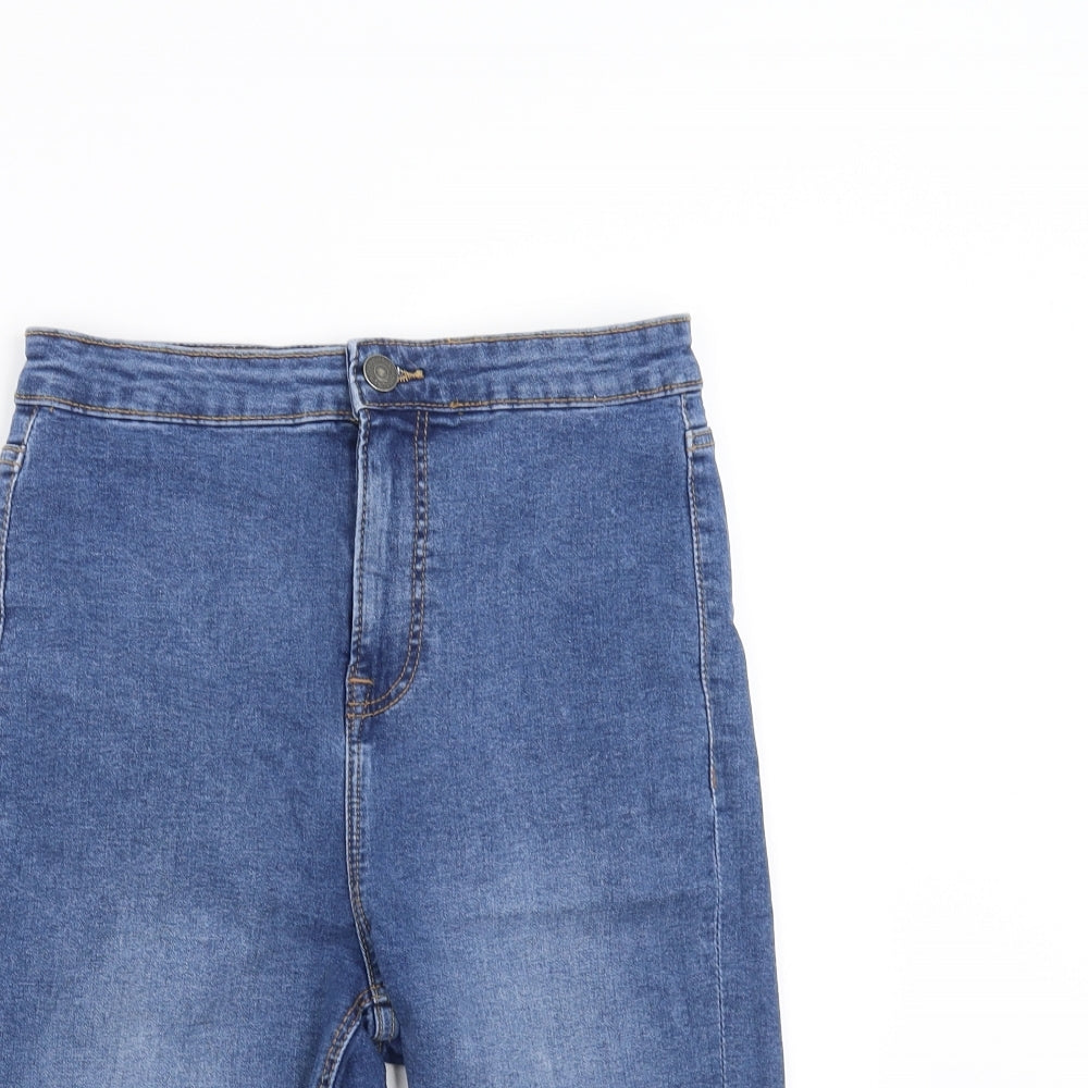 Stradivarius Womens Blue  Denim Cut-Off Shorts Size 8 - distressed hem