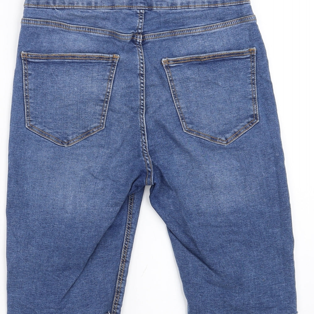 Stradivarius Womens Blue  Denim Cut-Off Shorts Size 8 - distressed hem