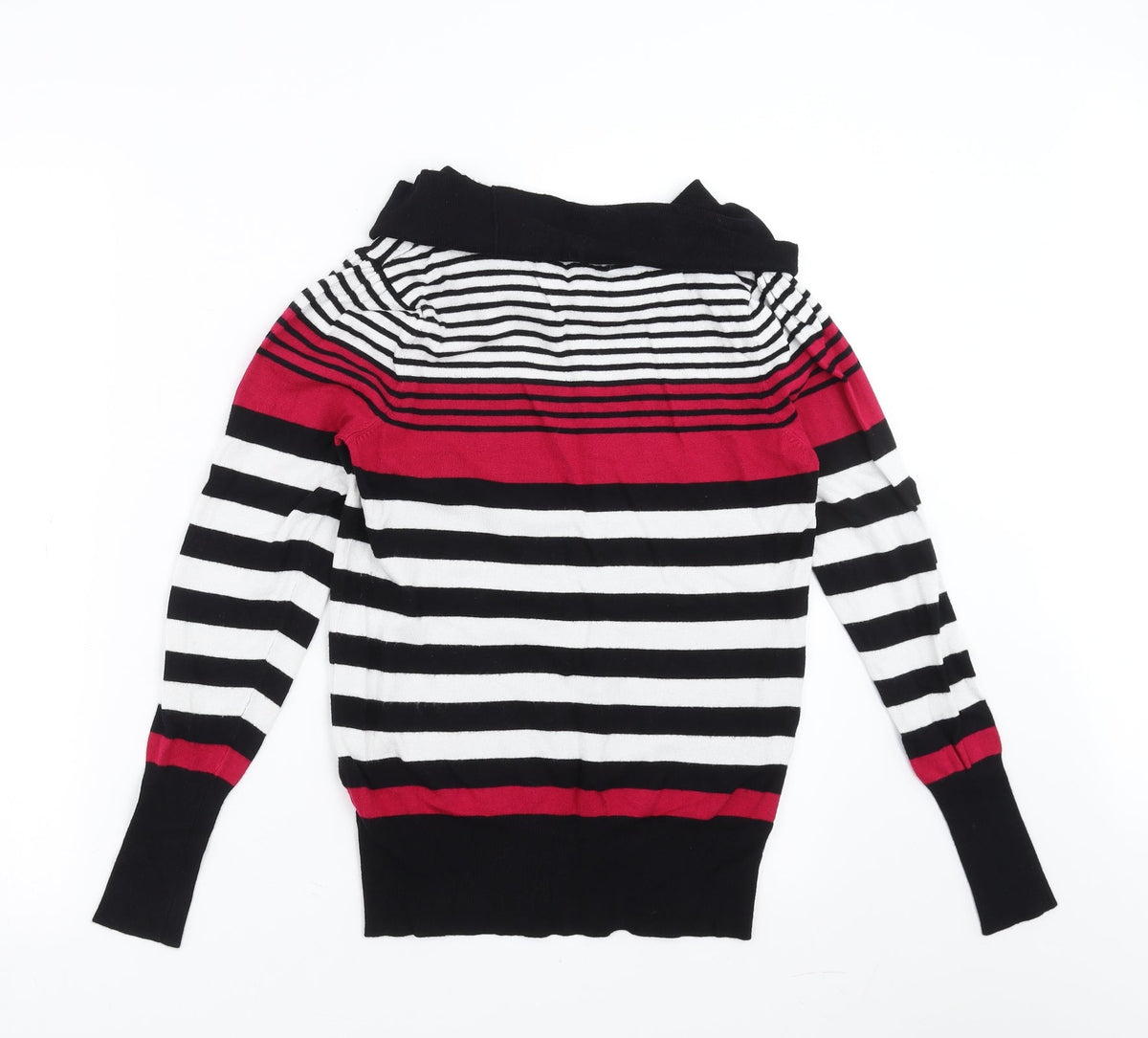 Marks & Spencer Womens Black Striped  Pullover Jumper Size 10