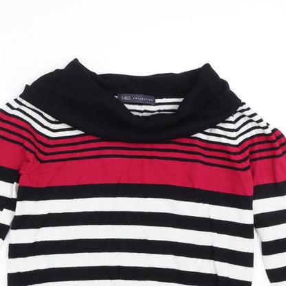 Marks & Spencer Womens Black Striped  Pullover Jumper Size 10