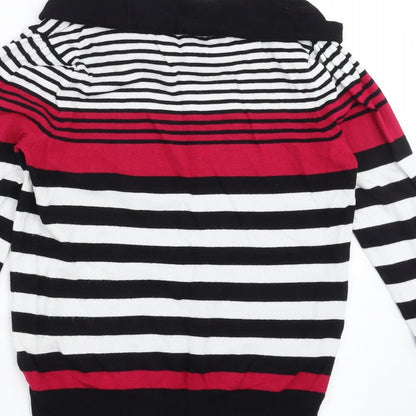 Marks & Spencer Womens Black Striped  Pullover Jumper Size 10