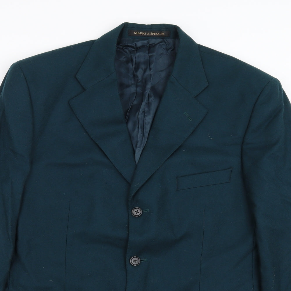 Mens UK Size 40 Marks and Spencer Regular Green Suit Jacket
