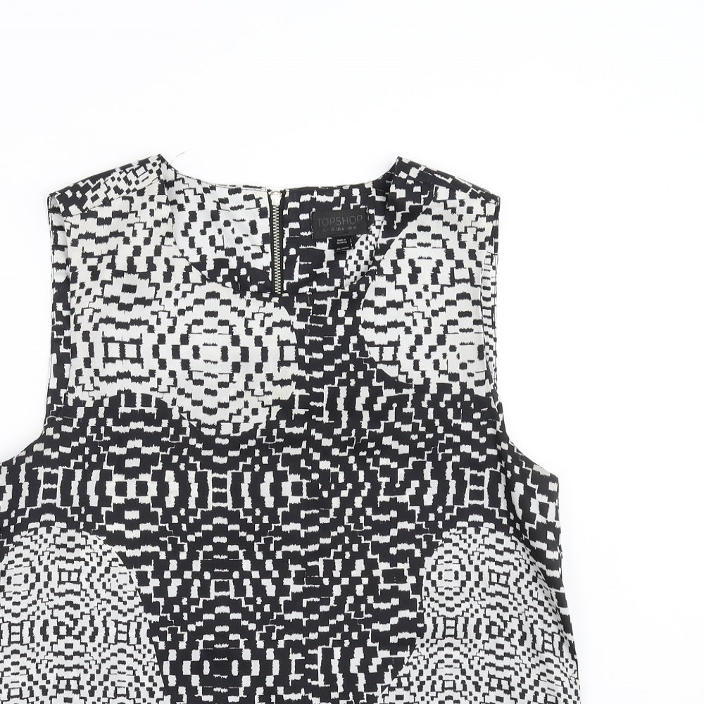Womens UK Size 10 Topshop Black Basic Blouse