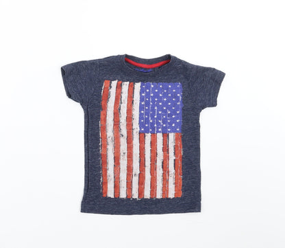 NEXT Baby Blue   Basic T-Shirt Size 12-18 Months  - Stars and Stripes