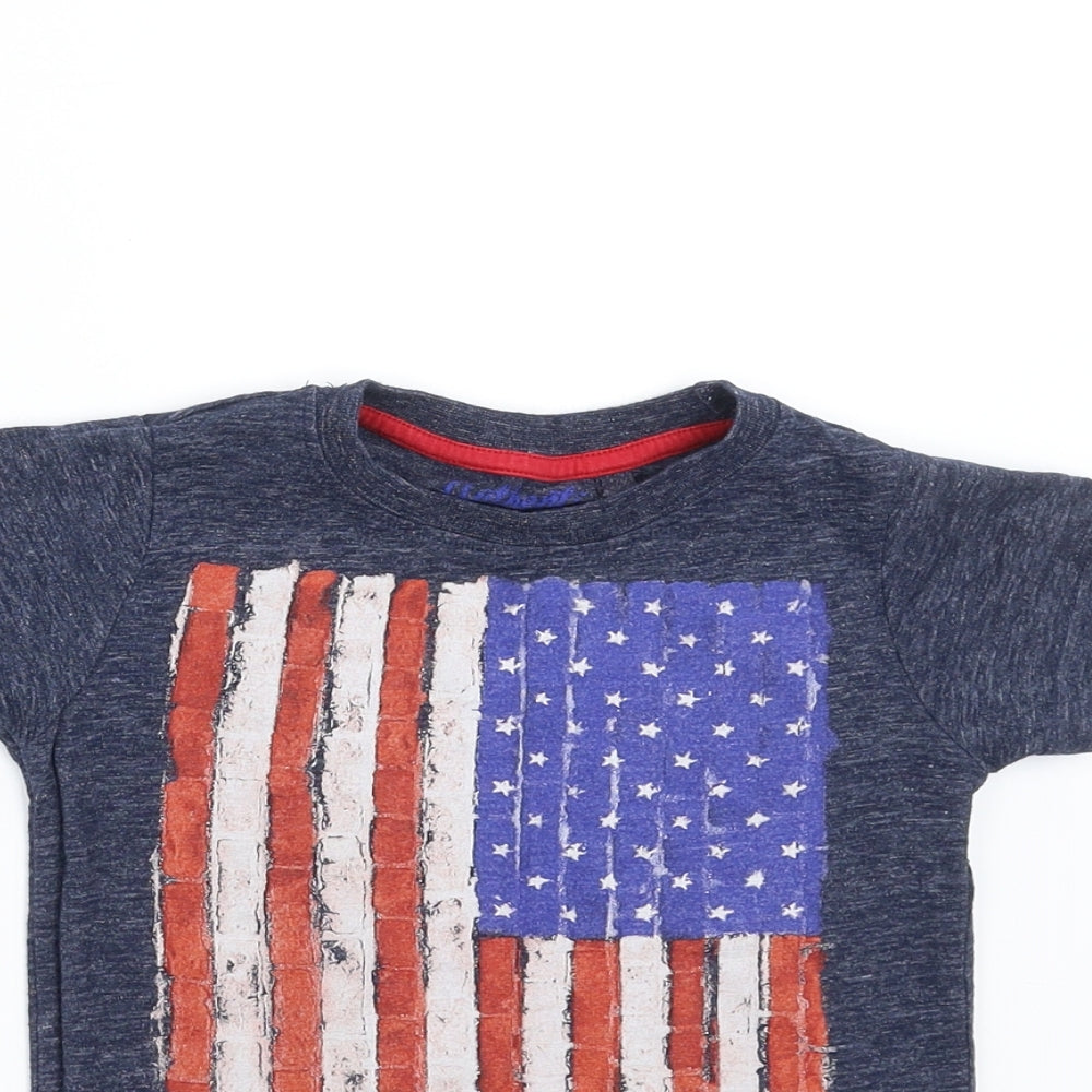NEXT Baby Blue   Basic T-Shirt Size 12-18 Months  - Stars and Stripes