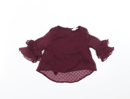 Additional front view of River Island girls’ purple basic blouse, size 3-6, months