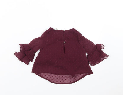 Back view of River Island girls’ purple basic blouse, size 3-6, months