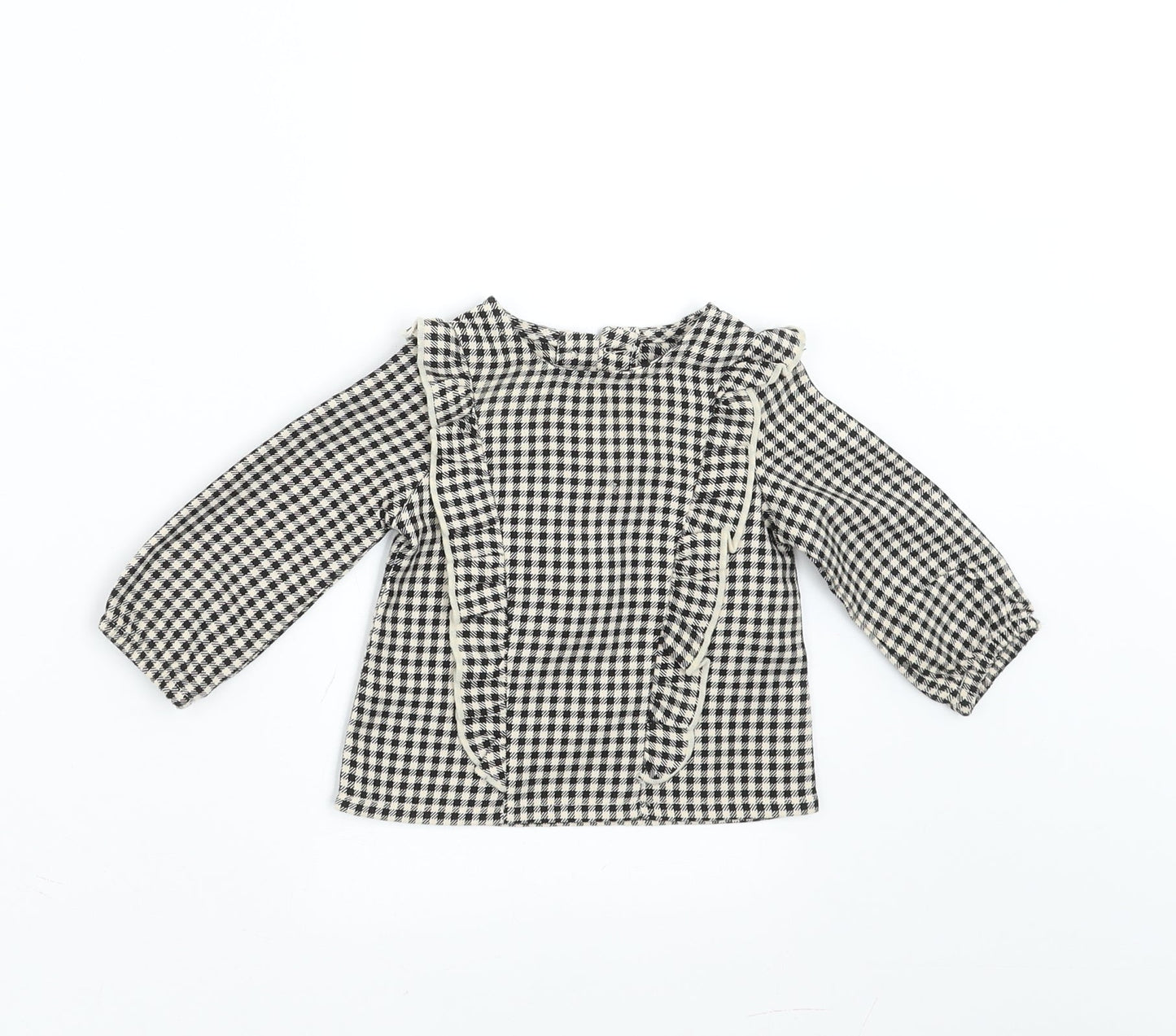 Primark Girls Black Check  Basic Blouse Size 3-6 Months