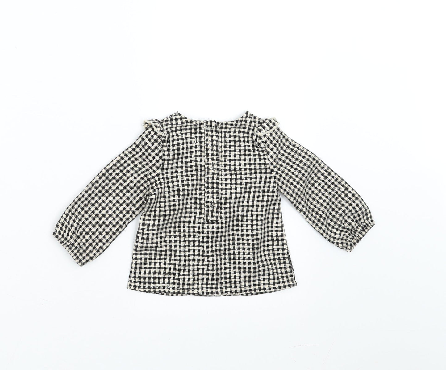 Primark Girls Black Check  Basic Blouse Size 3-6 Months