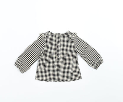 Primark Girls Black Check  Basic Blouse Size 3-6 Months