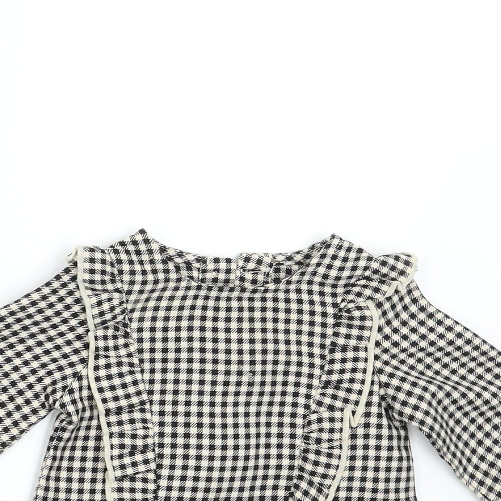 Primark Girls Black Check  Basic Blouse Size 3-6 Months