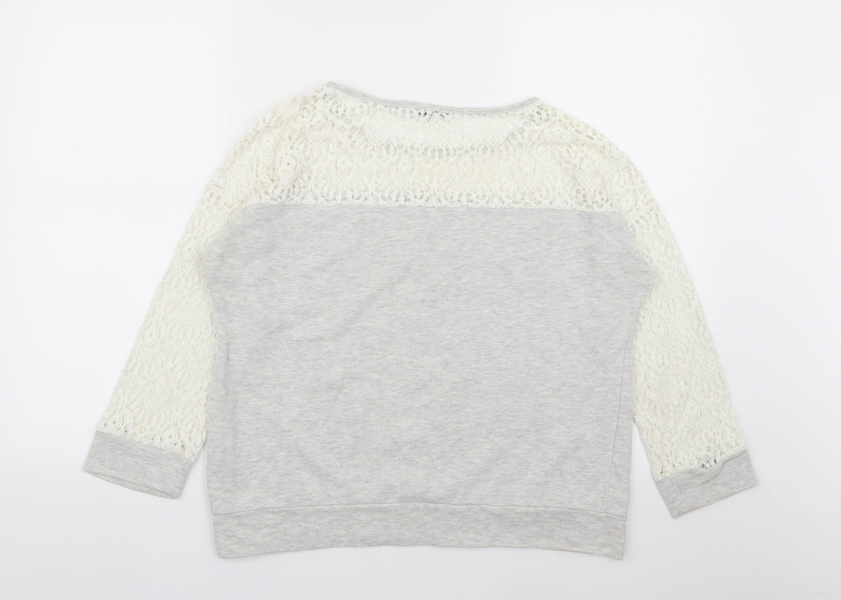Asda George Womens Grey Geometric  Pullover Jumper Size 12