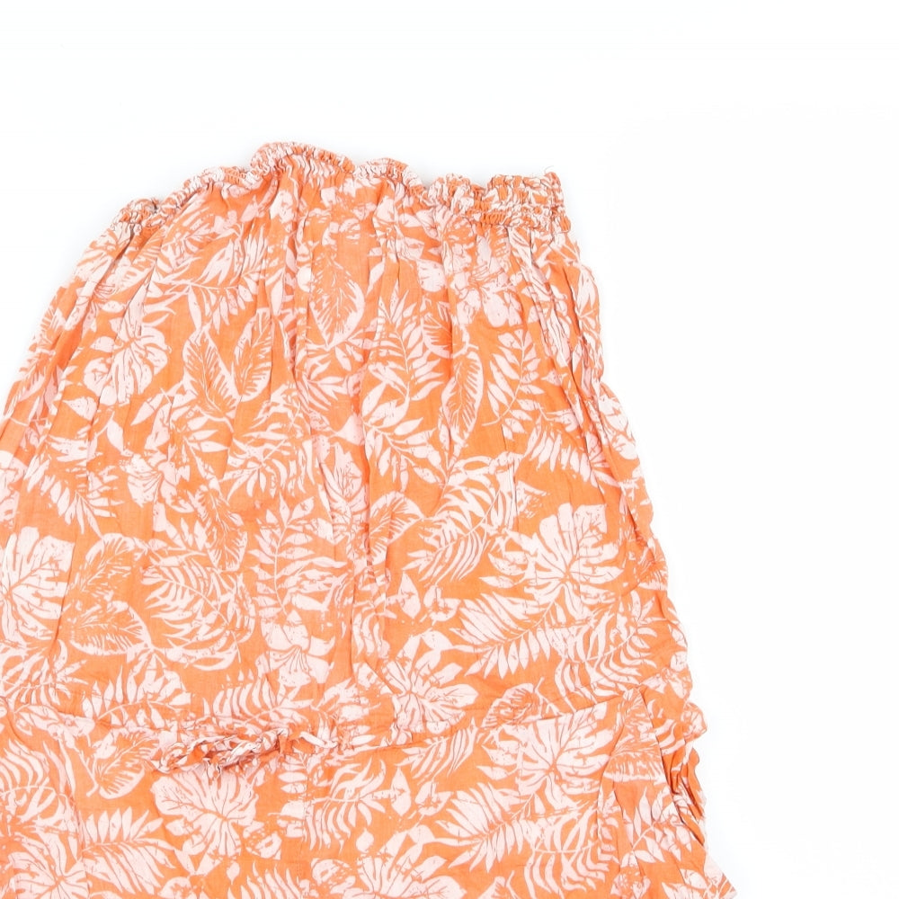 New Look Womens Orange Floral  Playsuit One-Piece Size 10