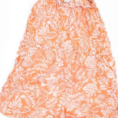 New Look Womens Orange Floral  Playsuit One-Piece Size 10
