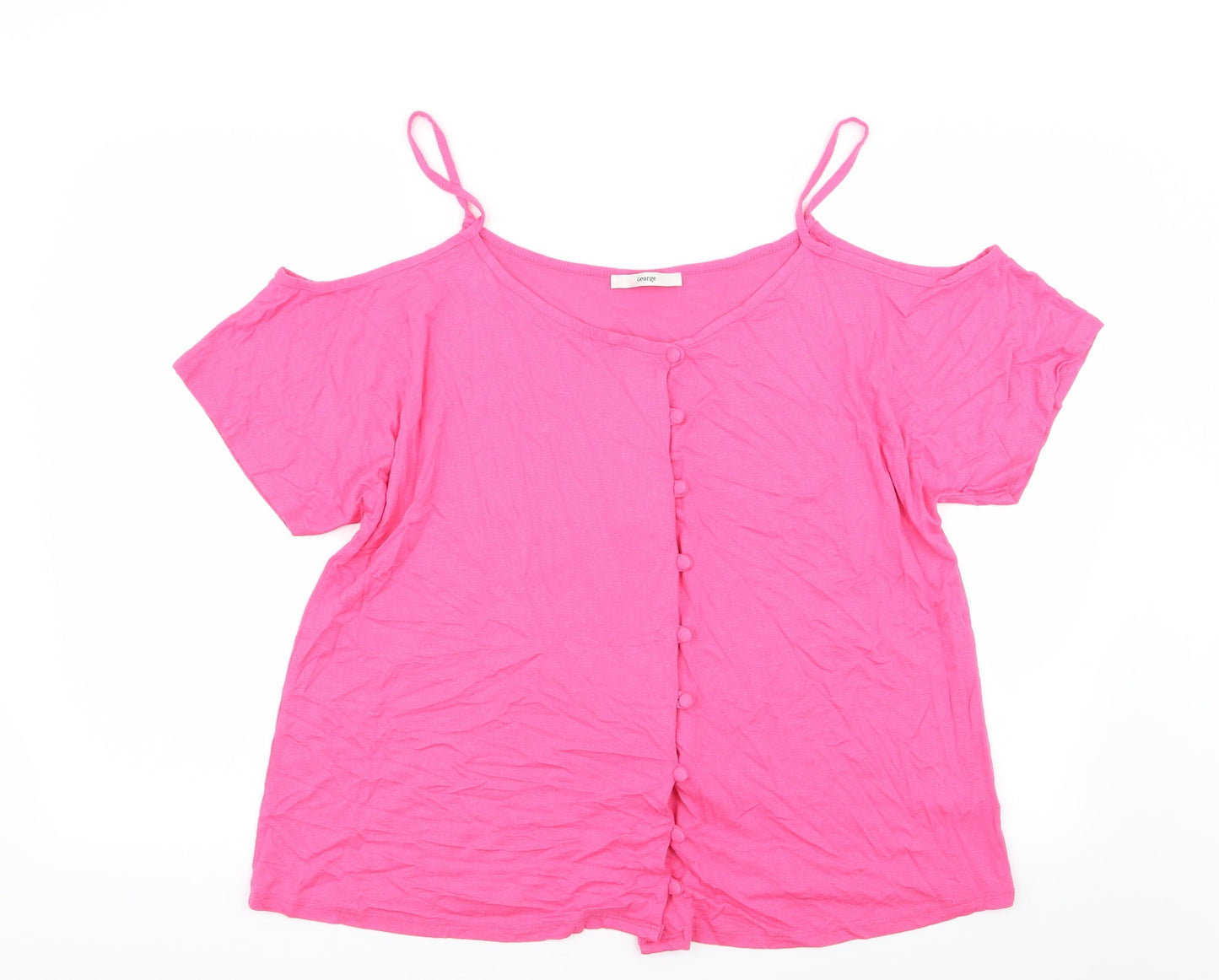 Womens UK Size 16 Asda George Pink Basic Blouse