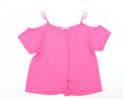 Womens UK Size 16 Asda George Pink Basic Blouse
