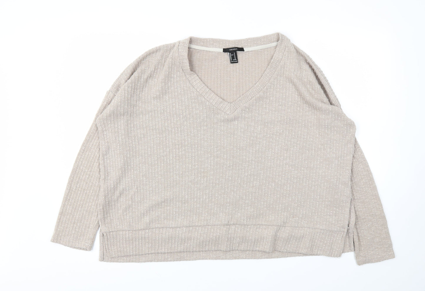 FOREVER 21 Womens Beige   Pullover Jumper Size M