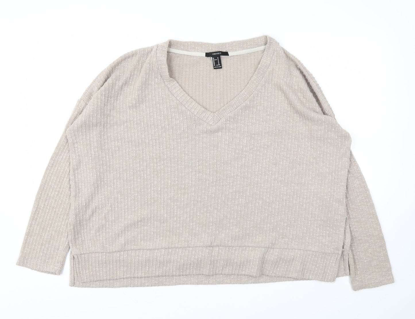 FOREVER 21 Womens Beige   Pullover Jumper Size M
