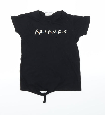 FRIENDS Girls Black   Basic T-Shirt Size 7-8 Years